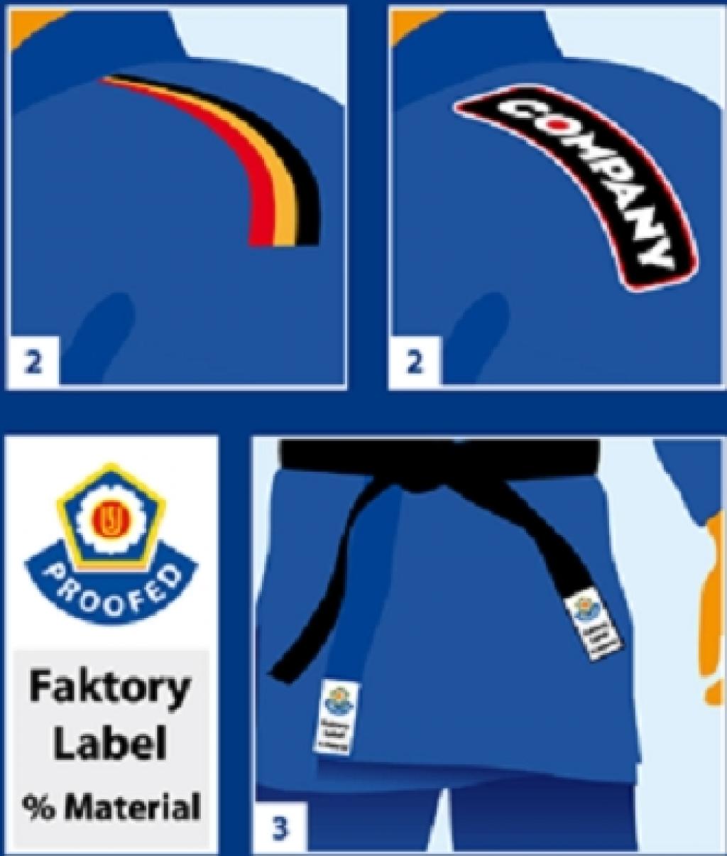 Kimono shoulder stripes used for national colours or official advertising