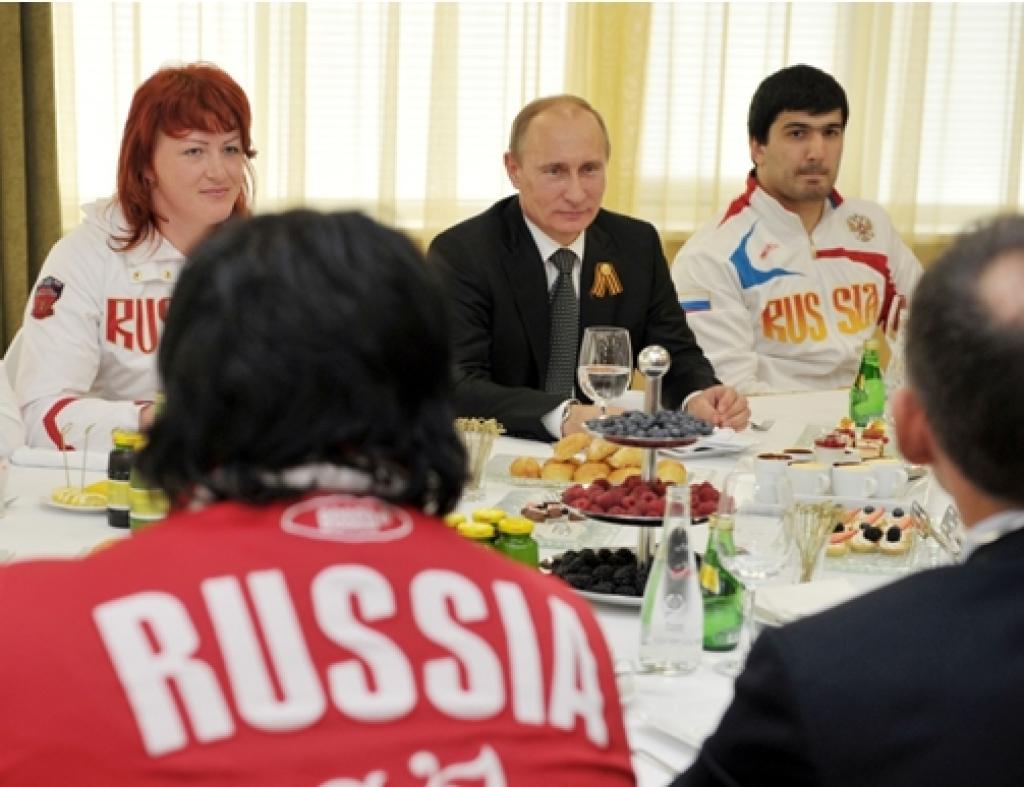 Vladimir Putin visits the "Academy of Judo"